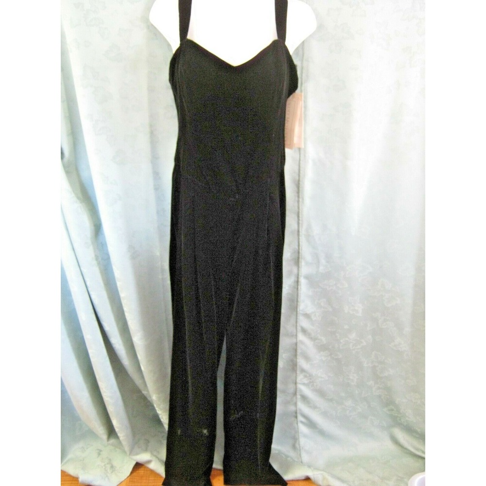 Scott McClintock Jumpsuit Size 12 Black Velvet Evening Vintage NWT